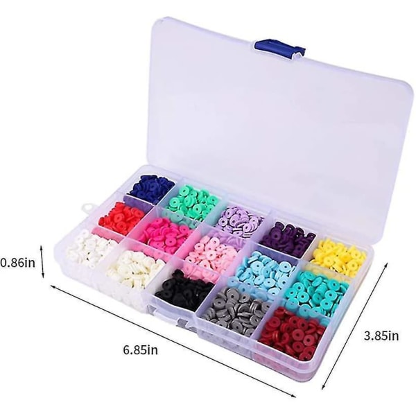 2600 stk farve 15 farver Keramiske perler 6mm falske perler