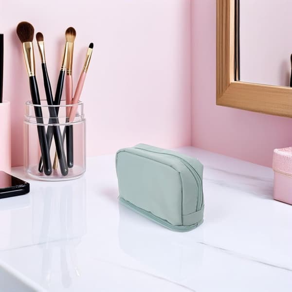 Opbevaringstaske til makeupbørster Lille opbevaringstaske til makeup Kompakt design til daglig brug