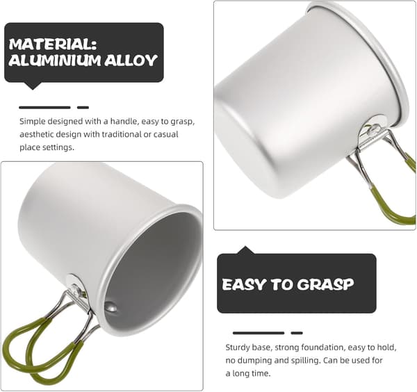 Camping Vikbar Vattenkopp Aluminiumlegering Bärbar Utomhus Kaffemugg Lättvikts Vandringsdricksvara