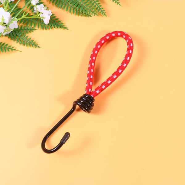 6 stk. udendørs campingtelt elastisk rebspændeclips med faste bindestropper