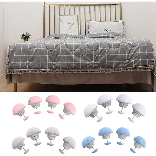 Dynefastgøringsklips til Dyne, 4 Dynebetræk Klips, Runde Svampeformede Fastgørelsesklips, Soveværelse Quilt Fastgørelsesstifter