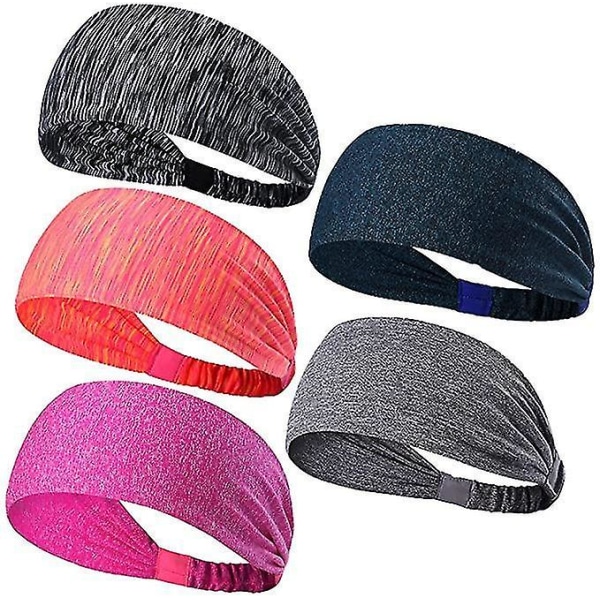 5pcs Sweatbands Sports Headbands Yoga Cycling Running