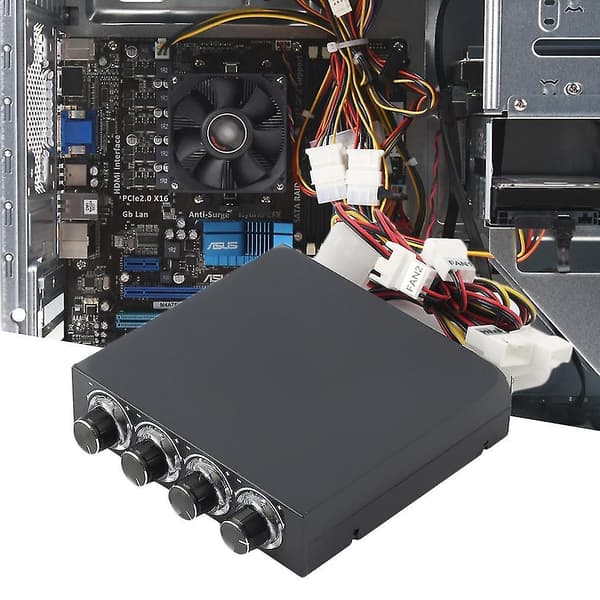 3,5 tommers PC HDD CPU 4-kanals viftehastighetsregulator LED-panel