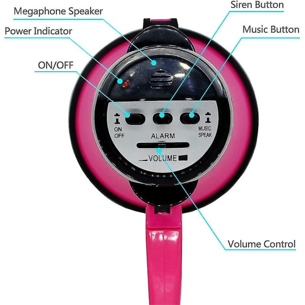 Bærbar megafon med 30 watt effekt, innebygd musikk og justerbar volum