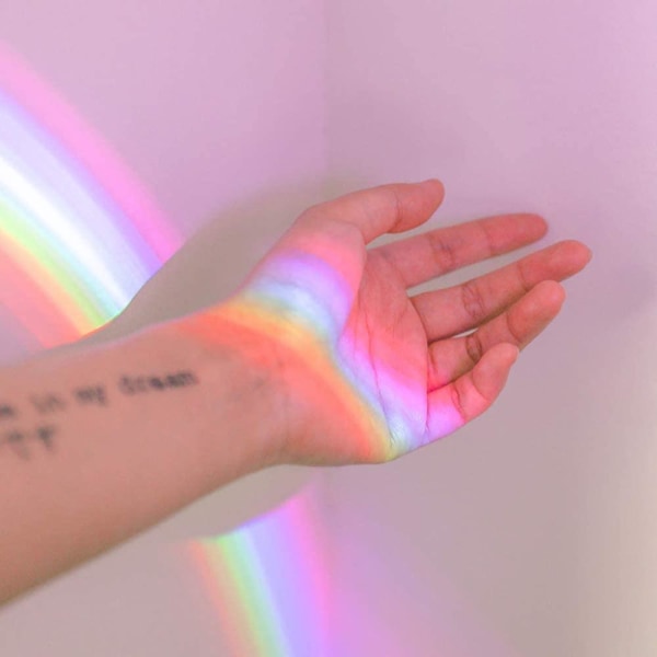 Rainbow Light, 3D LED Projektor Natlampe Bærbar Farverig Reflektion Sengelampe Skalsform