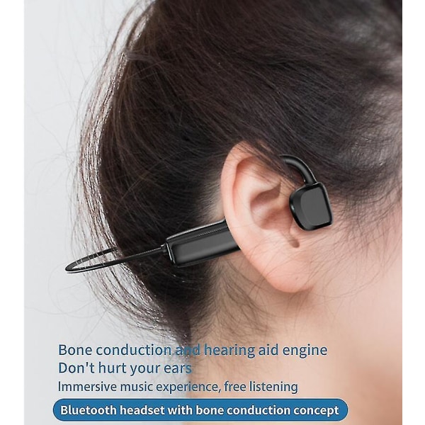 Luun johtamisen Bluetooth-langattomat avoimet kuulokkeet Black