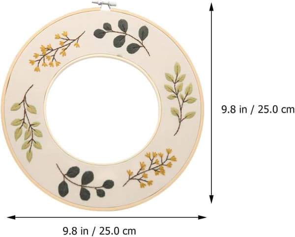 3 sett DIY broderisett med bomullsstoff og ringer for håndbroderi