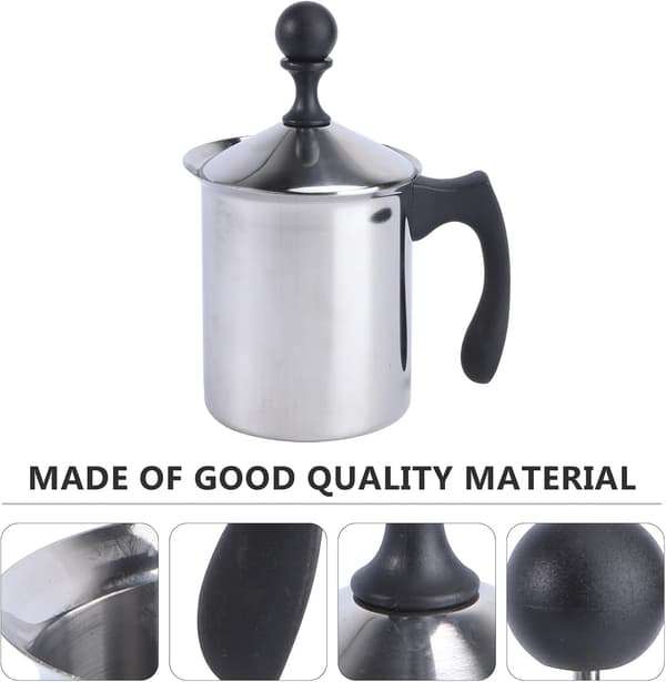 Håndpumpe Melkeskummer Robust Konstruksjon Rustfritt Stål Manuell Skummaskin 800cc Kapasitet