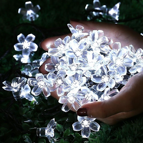 Ulkoilma Solar String Light 50 Led Kirsikankukka