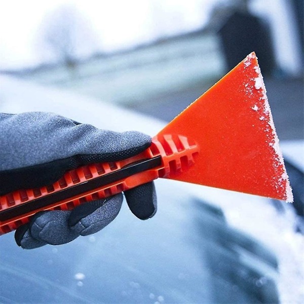 Isskraber Sneskovl Med Bevægelig Gummiskraber Kompakt Sikkerhedsskovl Bærbar Isskraber 1stk orange