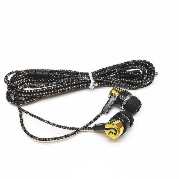 3,5 mm kablet slitesterk metalløretelefoner Stereo In Ear ørepropper Mic
