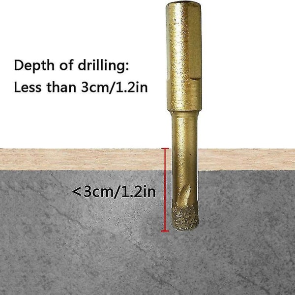 4 stk. Diamantbor 8mm 5/16 tommer Keramisk Diamant Sæt til Keramikfliser Porcelæn Marmor Granit Sto