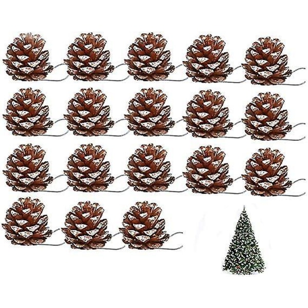 18 Pcs Snow Tipped Pine Cones for Christmas Tree Decor