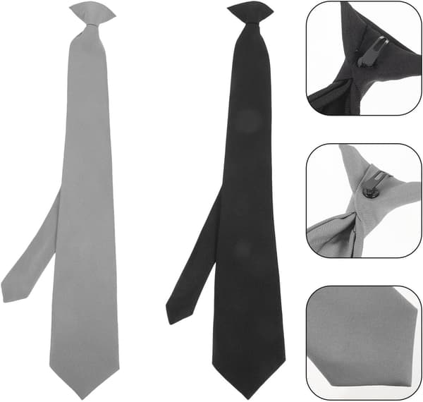 Sikkerhedsslips til mænd Klassisk mørkt slips med knaplukning Velegnet til formelle begivenheder og uniformstilbehør