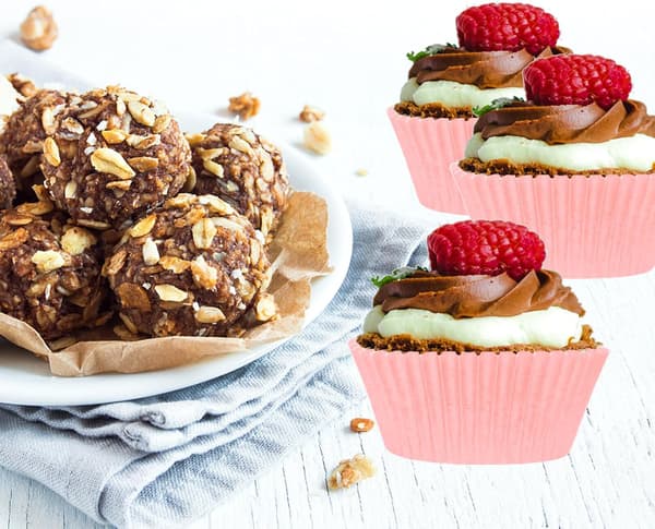 Papir cupcake-former til julebakstkopper 200 stk muffinsformer til bakverk og kjeks