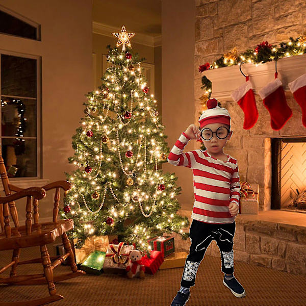 Kostyme for Where's Wally-forestilling Kvinners innovative kostyme Menners Barnhatt Rekvisit Briller L For Kids