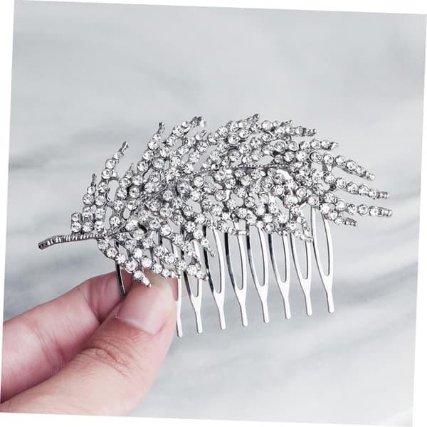 Stilig legering Rhinestone blad hårkam brudehodeplagg for selvsikre jenter og kvinner