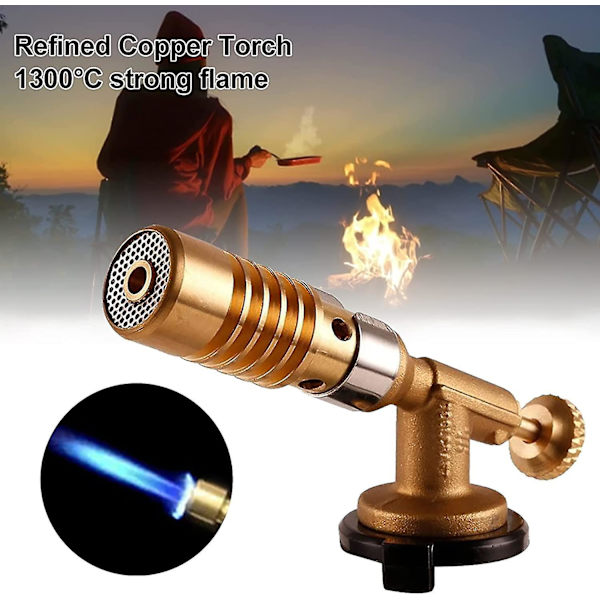 Bærbar Flammepistol Blåsebrenner Flammepistol, justerbar Flamme Gassbrenner Brannmaker Tennere For Matlaging Utendørs Grill Baking Brulee Creme DIY Lodding