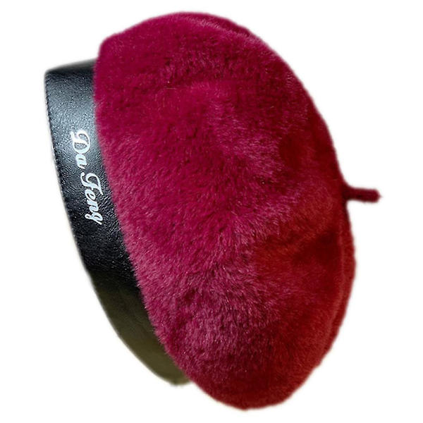 Elegant Beret Mode Britisk Vintage Maler Hat Beanie Hat Til Efterår Vinter Wine red