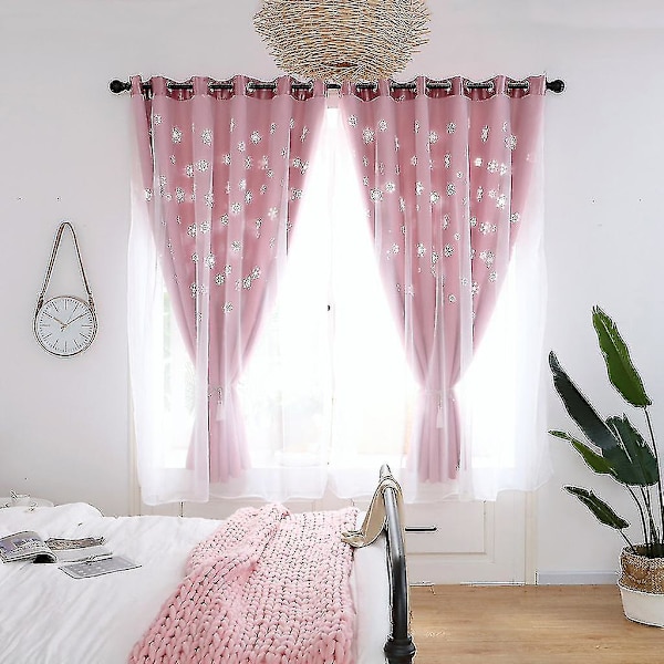 1 stk Snefnug Udhullet Vindue Gardin Drage Panel Sheer Scarf Valances