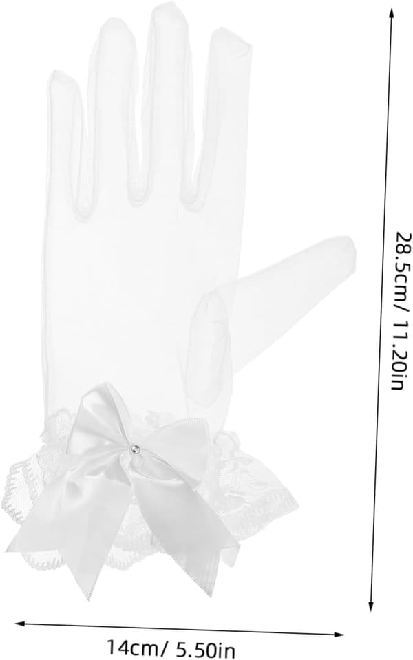 1 par elegante korte blondehandsker til kvinder, delikate brudebryllupstilbehør