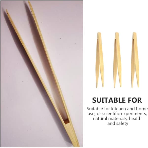 3st Kökstänger Bambu Serveringstänger Miljövänlig Kantfri Bambu