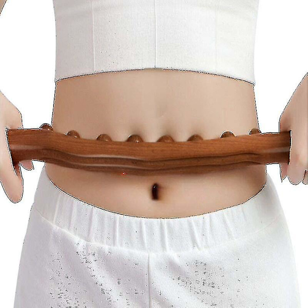 Ny 8-pärlig Gua Sha Massagestäv i Kolat Trä för Rygg, Kropp, Meridian Skrapningsterapi, Muskelavslappnande Akupunkturmassagerare
