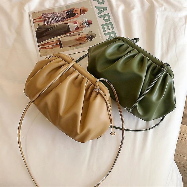 Damväska Mode Design Axelremsväska Messenger Väska Kvinna Moln Väska. (Khaki)1st