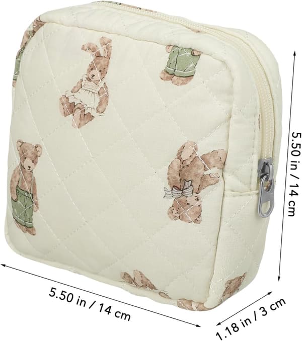 Sød makeuptaske til kvinder Kawaii Organizer Lynlås Skillevæg Design Rigelig opbevaring