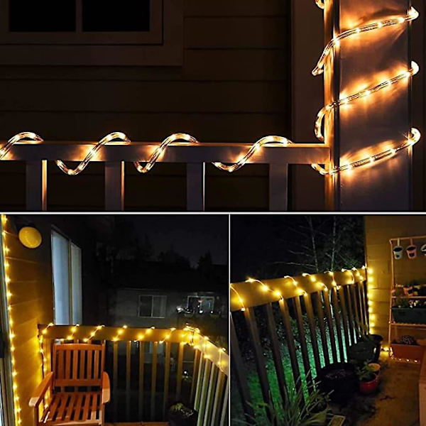 Solcellsbelysning för utomhus 10m 100led Ropbelysning Godisfärg