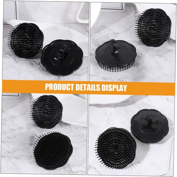 2 stk hårbørste for hodebunnsmassasje med myke plastbust