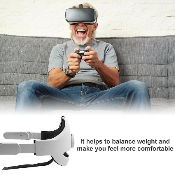 Justerbar Oculus Quest 2 Head Strap Vr Improve Reality Hvid
