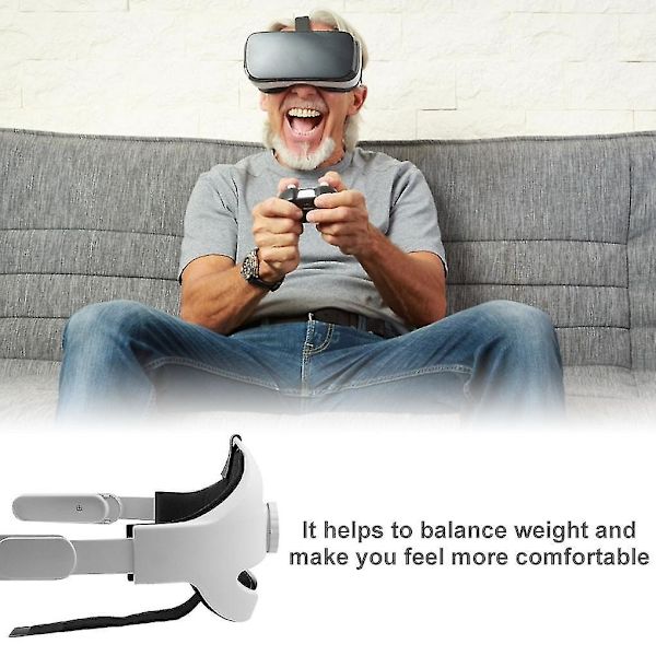 Justerbar Oculus Quest 2 Hodebånd VR Forbedre Realitet Hvit