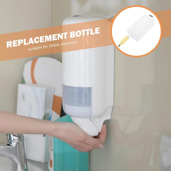 Såpedispenser Veggmontert 350ml Hvit Innerflaske Reservedel Høy Hardhet og Robust Materiale Såpe