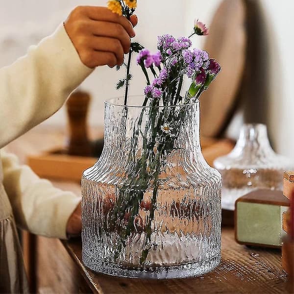 Glasblommavas Blomma Kruka Behållare Heminredning Vas Dekor - A