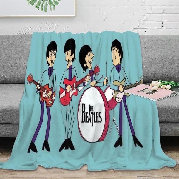 The Beatles plysjteppe 3d-trykt flanell-teppe, mykt varmt fleece-teppe Myke pledd Barn Voksne Koselig pledd K-55 50x40in 125x100cm