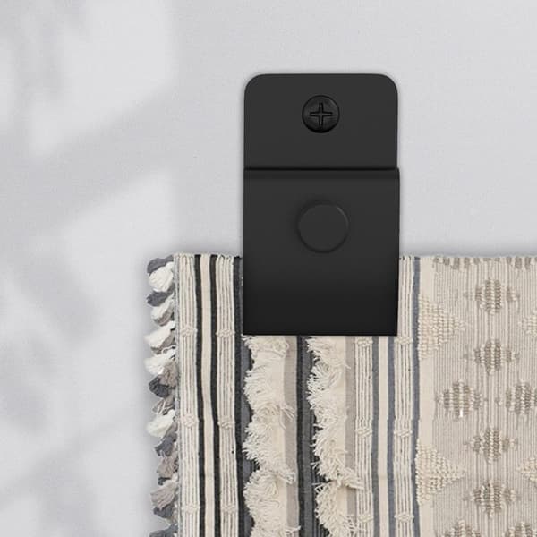 4 stk Veggteppehenger Quiltdisplayklemmer Svart Plast Multifunksjonell Klipsdesign