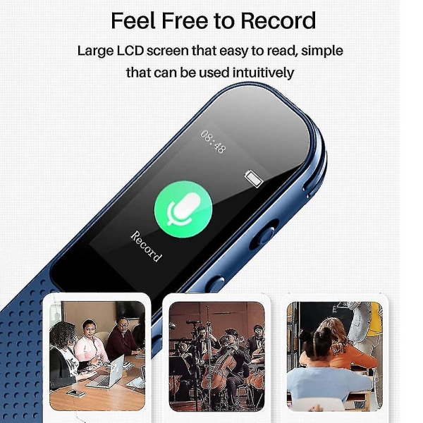 32gb digital taleopptaker, stemmeaktivert opptaker Innebygd høyttaler med mp3-spiller