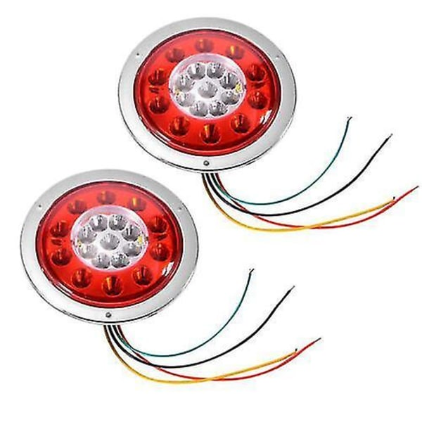 2x 4.3'' Runde 19 LED Lastebil Tilhenger Bremsestopp Baklys