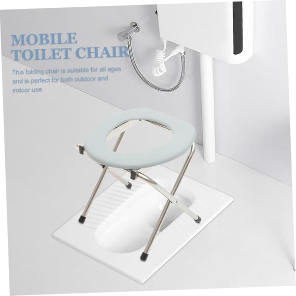 Sammenleggbar bærbar toalettkrakk med ergonomisk sete for eldre og gravide kvinner Lett kommodestol