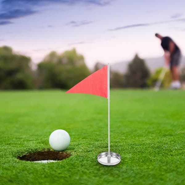 4 stk. Golf Putting Hul Kop Sæt med 10 cm rustfri stålkop og flagstang