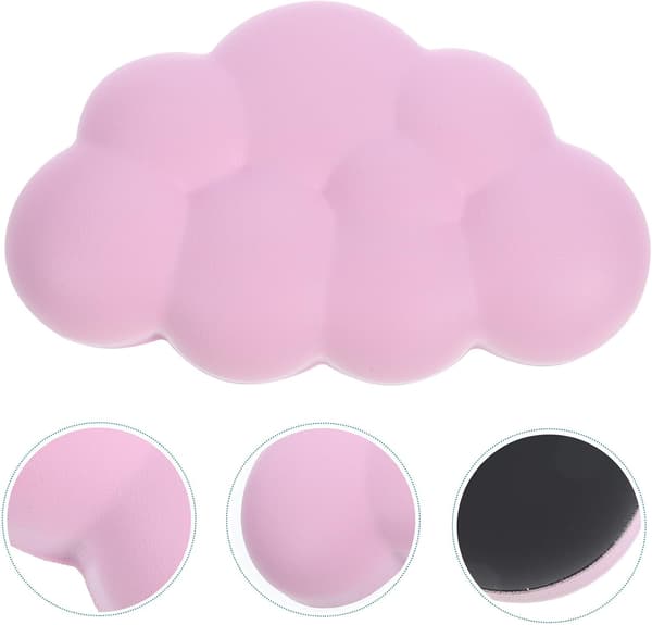 Håndleddsstøttepute i minneskum, rosa liten skyform