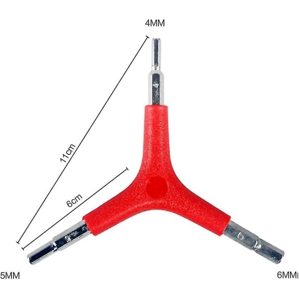 Pyörän korjausväline, Y-muotoinen kuusiokoloavain, kolmihaarainen avain.