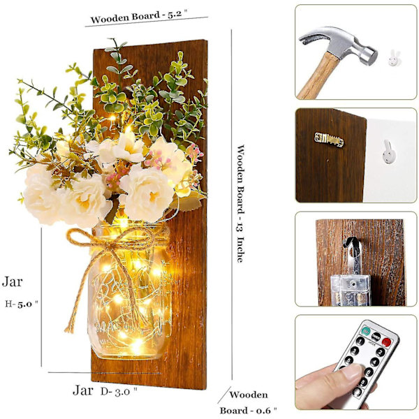 2 st Rustic Vägglampor med Glasburk