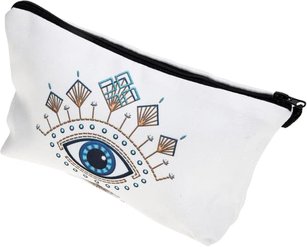 Evil Eye Makeup Opbevaringspose Kosmetisk Organizer til Rejser Multifunktionel Toilettaske Glat Lynlås til