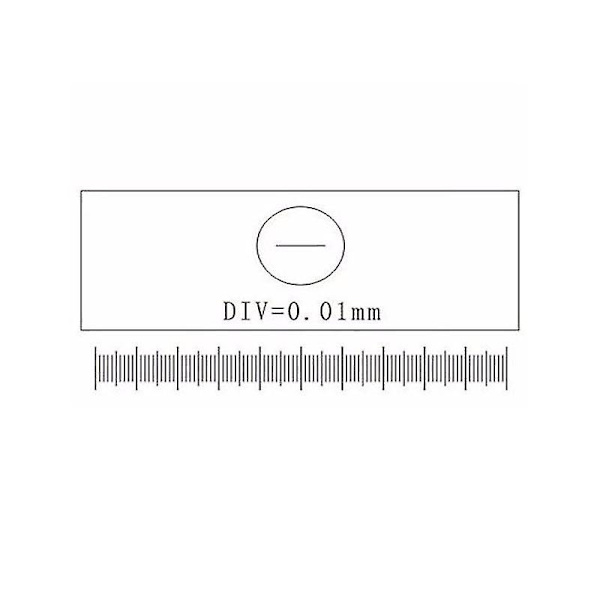 C1-C7 0,01 mm Mikroskopglas Retikel Kalibreringslinjal Mikrometer