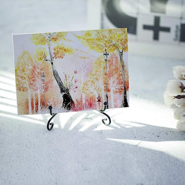 2 Pak Iron Display Stativ, Sort Jern Staffeli Plade Display Fotoholder Stativ, Viser Billedrammer, Dekorative Tallerkener, Tablets Og Kunst 4 Tommer 4 inch