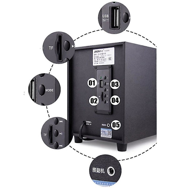 Trä Högtalare för Dator, USB 2.1, Små