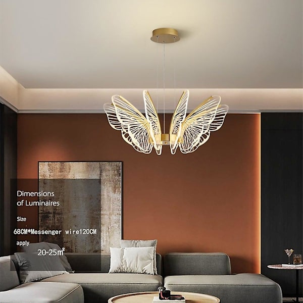LED-hængelampe Butterfly Design 68cm Metal Nordisk