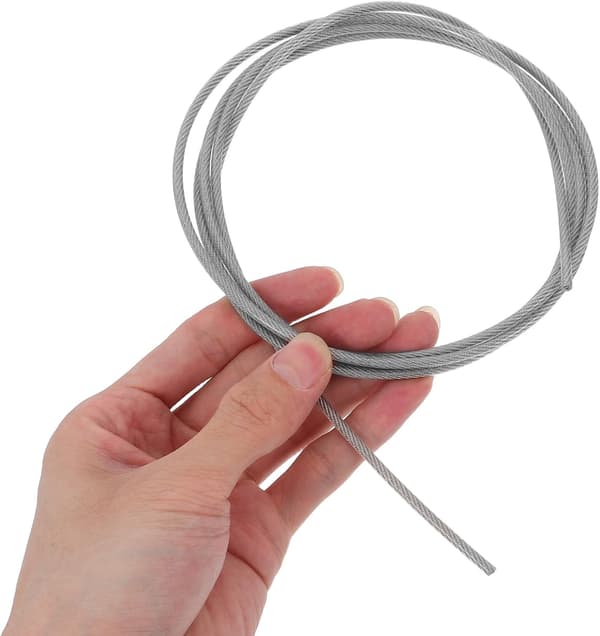 2 st basketbollsträng, robust plastbelagd ståltrådsfästlina